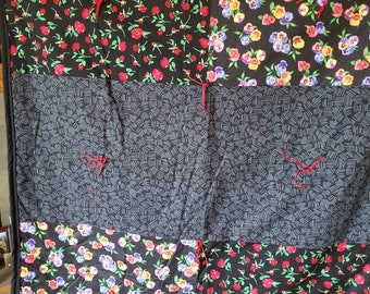 PANSIES!  ROSES!  Cotton and Luxe Fleece Lap Blanket