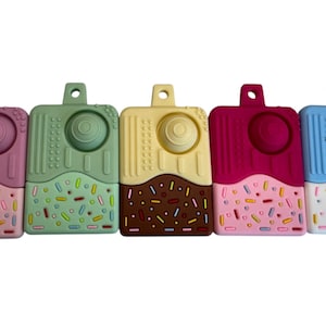Popper Ice Cream Chew Necklace Pendant Chewelry Sensory Textured Stim Jewellery Chewy Chewable for ASD Autism Fiddle Therapeutic ADHD