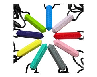 Gem Sensory Chew Necklace and key ring: Adult Stimming Jewelry