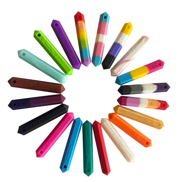 Gemstone Stimming Chew Necklace: Silicone Sensory Chew Toy