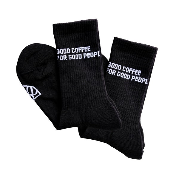 Good Coffee for Good People Socken Tennissocken Strümpfe 39-42 und 43-46 schwarz