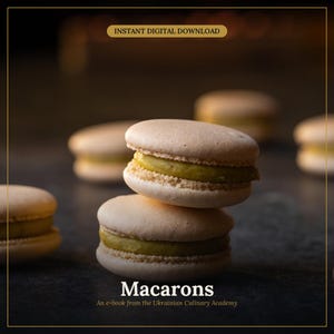 Macaronrecept eBook PDF | Fransk och italiensk marängmetod | Ganachefyllningar, vegansk Aquafaba | Direktnedladdning