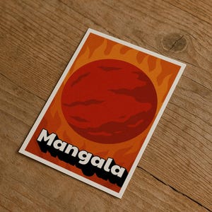 Mangala Mars Kunstdruck 10x15cm | Jyotish Planet Karte | Vedische Astrologie | Fine Art Mini Poster | Yoga Meditation