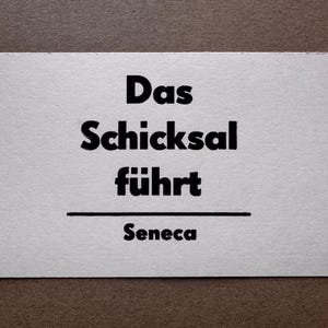 Filosofia stoica Tipografia | Il destino conduce | Cartolina stampata a mano | Artigianato artistico di Dresda | tipografia
