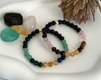Citrine Bracelet, Attract Money Wealth Bracelet Set, Manifest Abundance Prosperity Success Bracelet, 6mm Money Crystals, Matching Bracelets