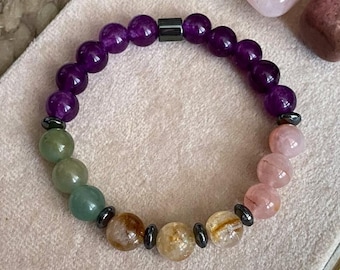 Wealth, Prosperity & Abundance Bracelet - Good Luck Bracelet - Money Bracelet - Attract Wealth and Luck - Citrine - Aventurine - Amethyst