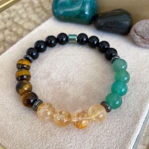 Money Bracelet, Citrine Bracelet for Men, Healing Crystals for Prosperity and Abundance, Manifest Wealth and Money, Attract Money and Luck