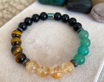 Money Bracelet, Citrine Bracelet for Men, Healing Crystals for Prosperity and Abundance, Manifest Wealth and Money, Attract Money and Luck