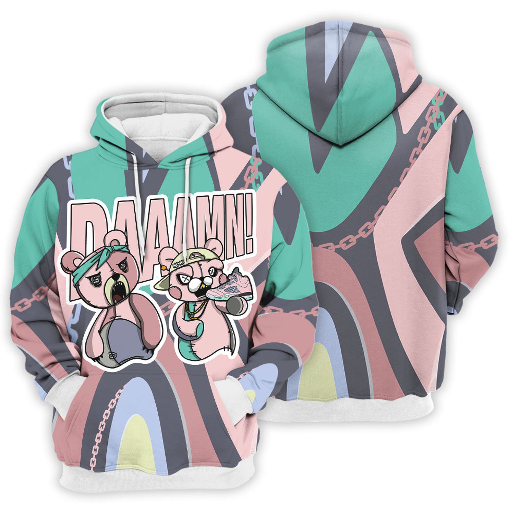 Shirt To Match JD 5 Retro Easter - Daamm Bear - Retro Easter 5s Matching 3D Hoodie