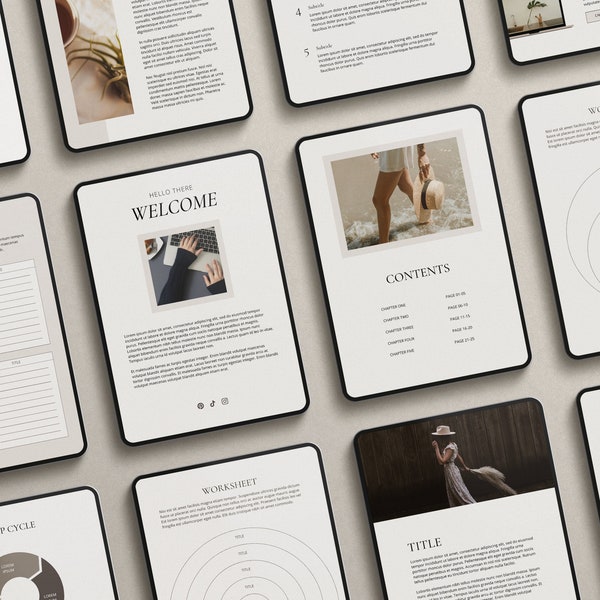 139 Page Ebook Template Canva | Ebook/Workbook Bundle | For freelancers, business owners, coaches, course creators | Lead magnet template