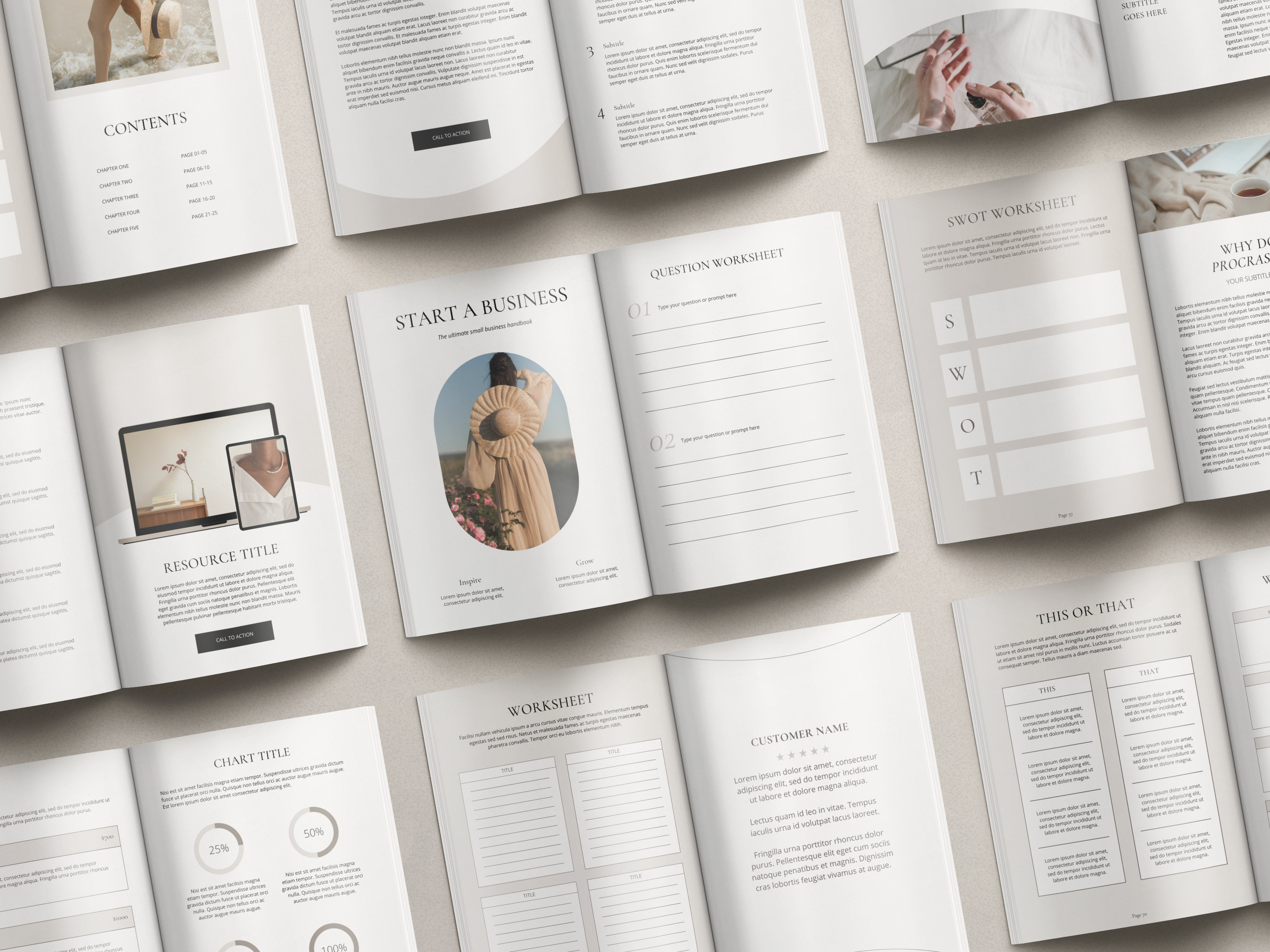 139 Page Ebook & Workbook Canva Template | for Digital Products/course ...