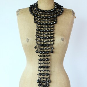 Y2K Vintage Showpiece Necklace//One of a Kind//Metal Beads//Danish Designer Rützou image 1
