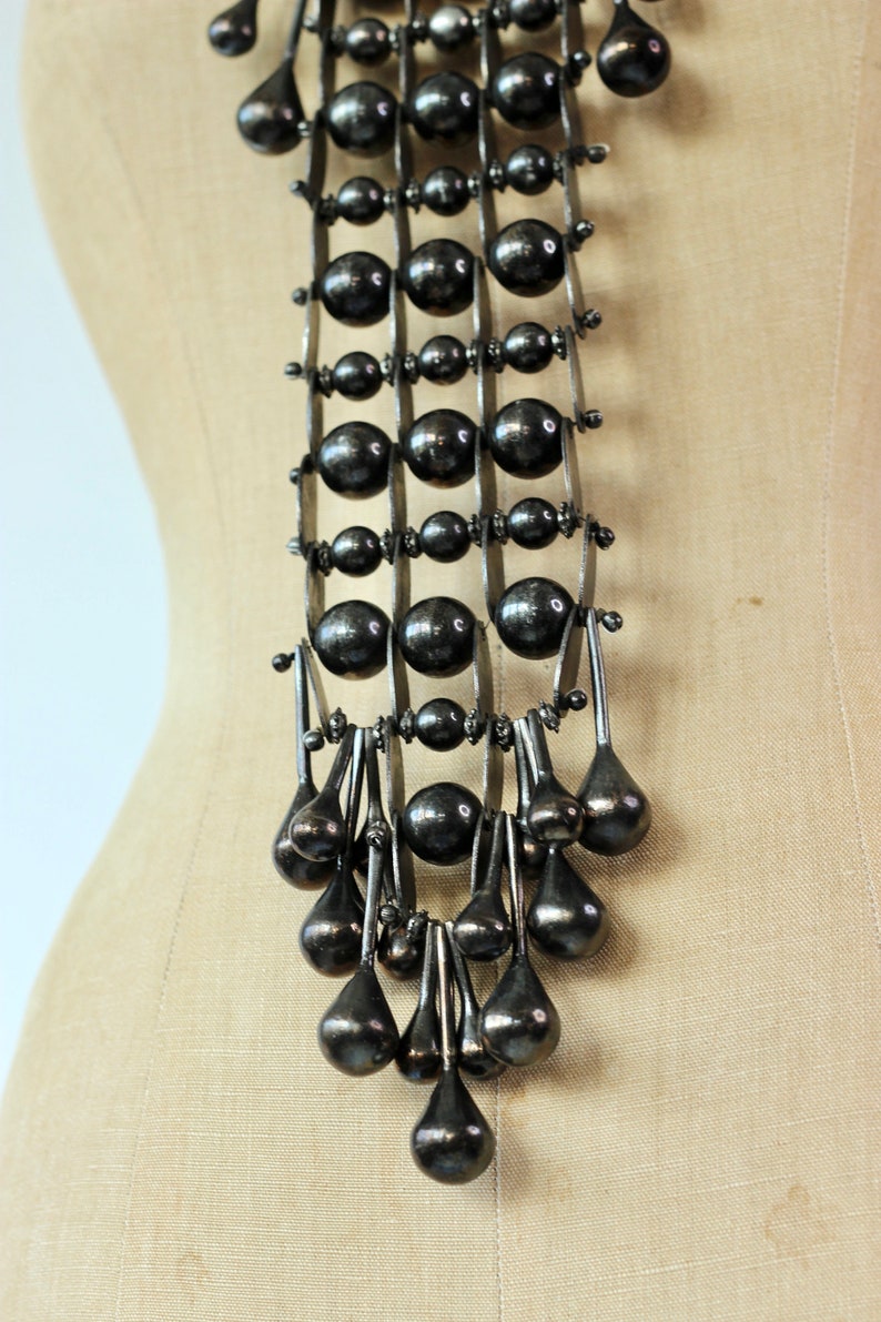 Y2K Vintage Showpiece Necklace//One of a Kind//Metal Beads//Danish Designer Rützou image 6