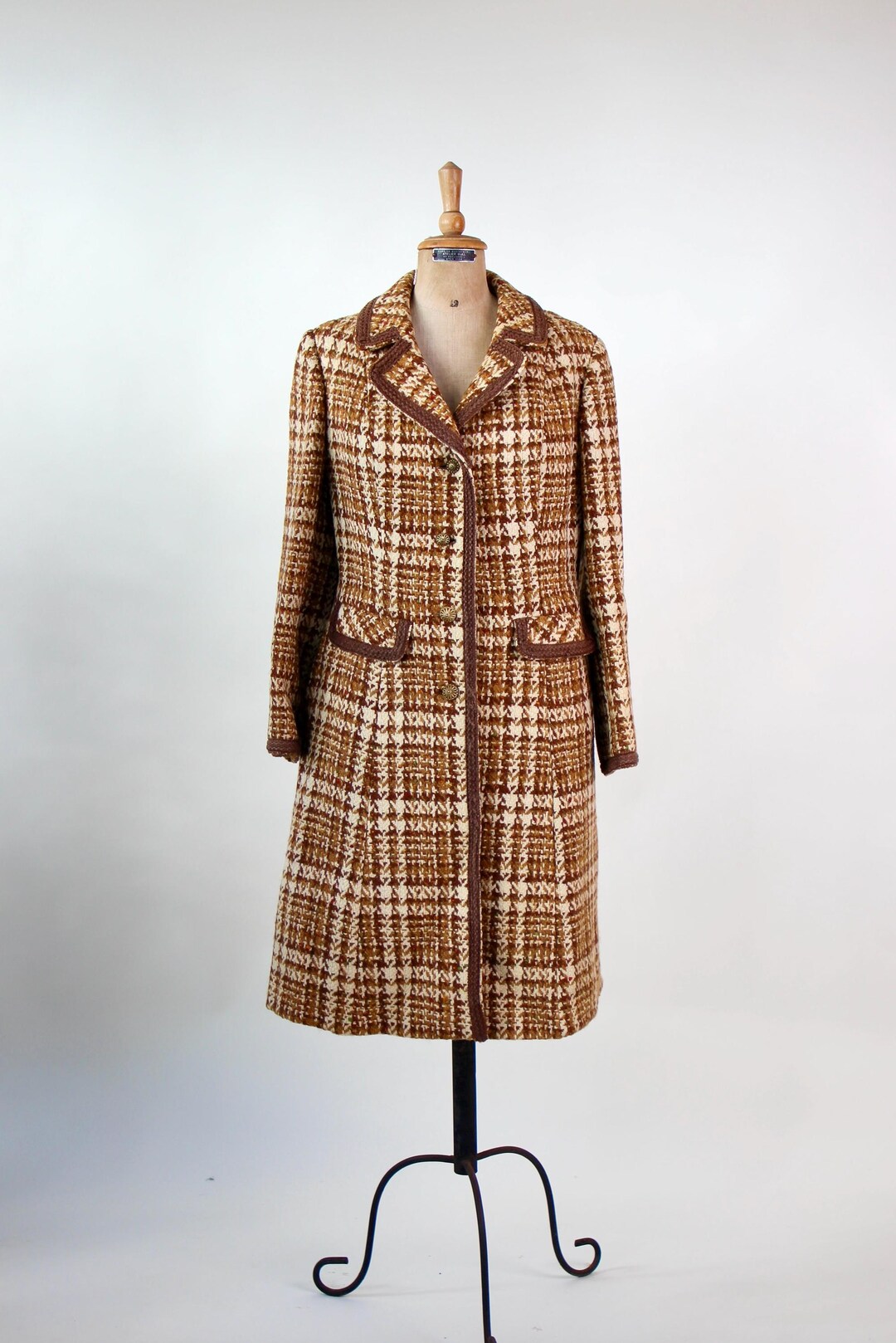 60s VINTAGE THOMPSON FORBES チェック ガウン コート 1960年代 