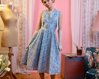 princess polly baby blue dress Lindy Bop Blue White 1940's 1950s Vintage Style Pencil Midi Dress Shrug  Outfit 8 main image 1