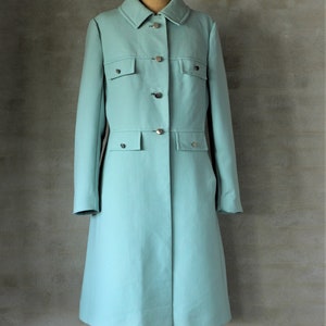 1960s mint green wool mod coat. Made in London. Size M/L image 2