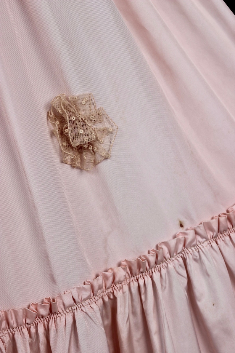 Handmade Pink Skirt in Vintage Taffeta Silk//One of a Kind image 10