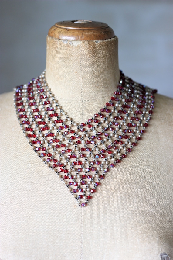 JPG Jean Paul Gaultier Vintage 1990s Beaded Collar Chain Necklace