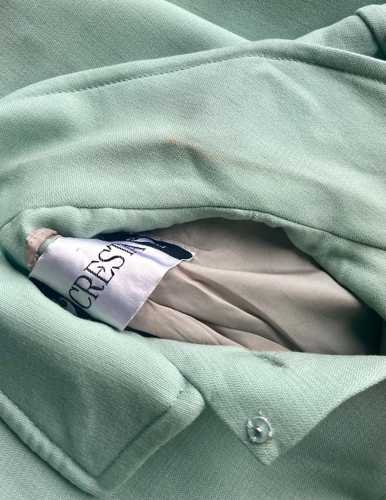 1960s mint green wool mod coat. Made in London. Size M/L image 10