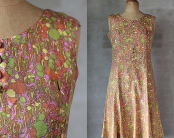 Beautiful 1970s Vtg. Dress In Bright Colors//Stella//Size M.