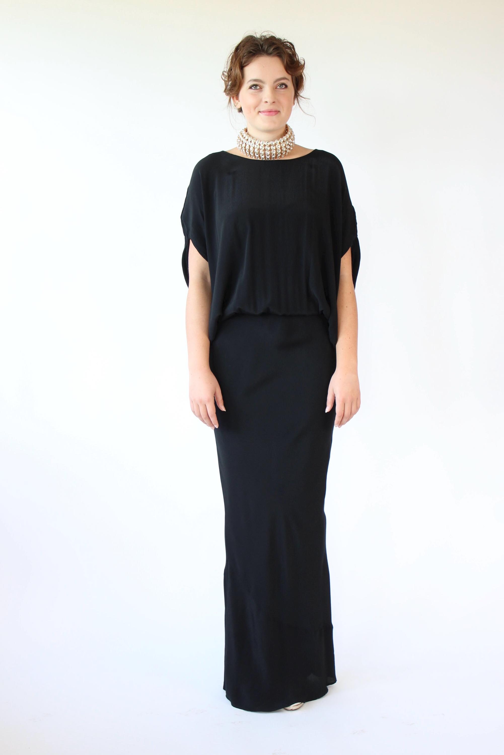 Vintage Black Bias Cut Evening Gown / Dress // Extra Long Sleeveless Dress  // Size L/XL - Etsy
