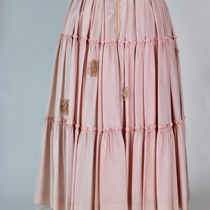 Handmade Pink Skirt in Vintage Taffeta Silk//One of a Kind image 7