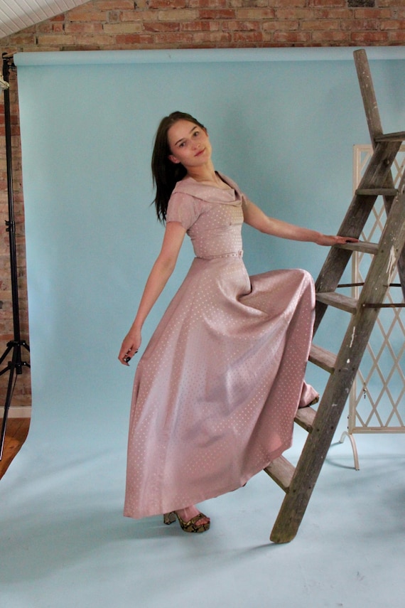 belted evening dress Long Sleeve Sequin Belted Evening Gown main image 0