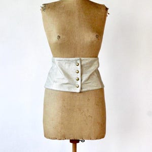 Vintage Silver Leather Belt // Wide Belt // Munthe Plus Simonsen //Danish Design // Size M