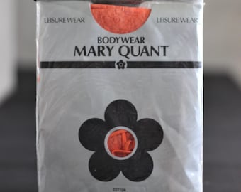 1980s Vintage Mary Quant Orange Floral Lace Bodysuit//deadstock