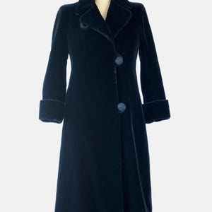 1920s Black Faux Fur Coat//Size M