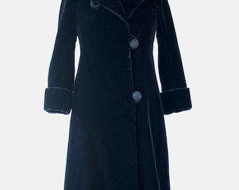 1920s Vintage Black Faux Fur Coat // G Joensson Vridsted Sweden // Size M