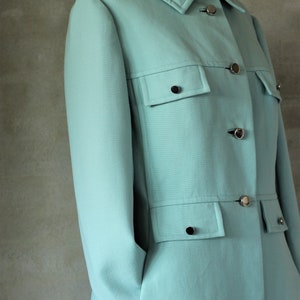 1960s mint green wool mod coat. Made in London. Size M/L image 4