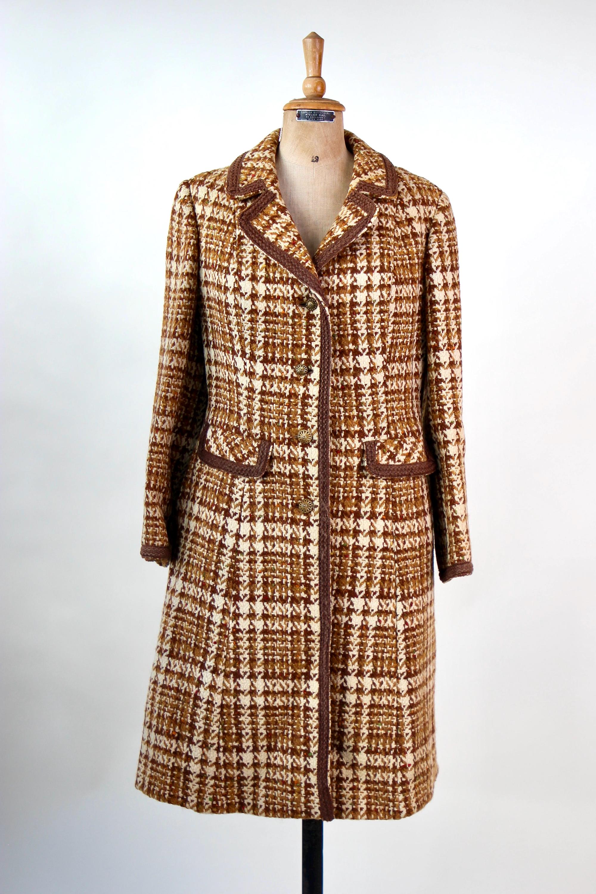 1960s Vintage Louis Feraud, Paris Mod Coat / Trenchcoat // Checked