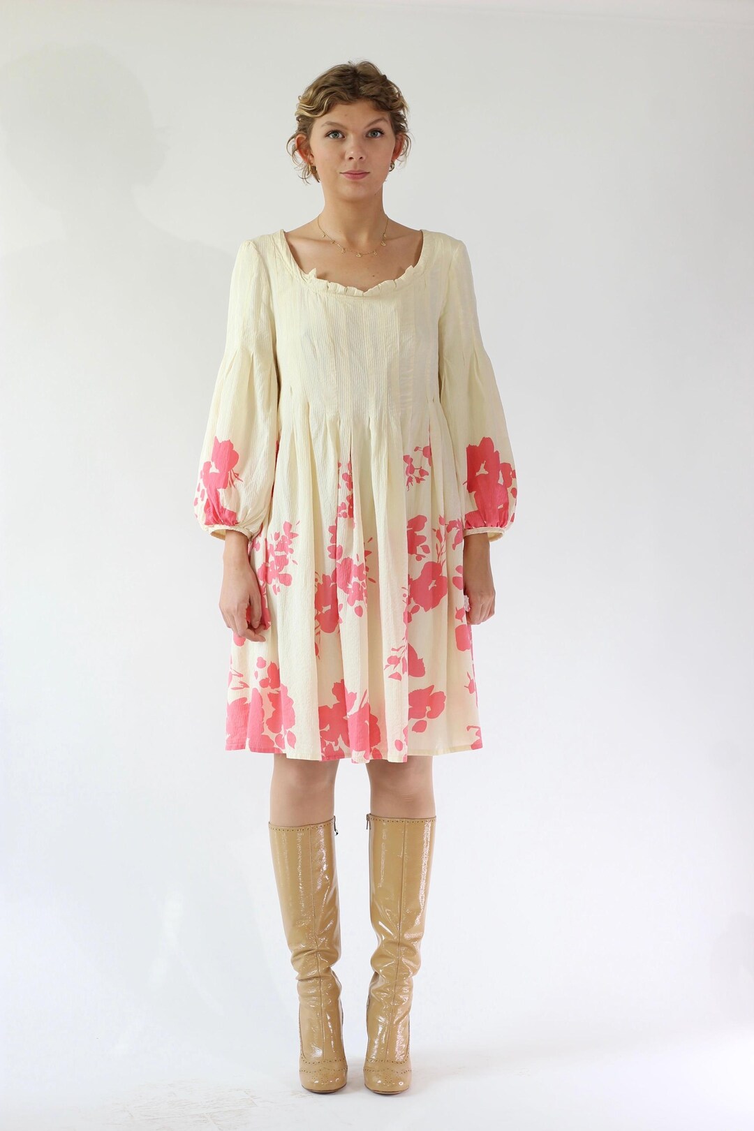 Vintage Y2K Colorful Floral Silk Dress main image 1