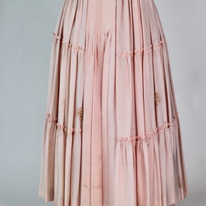 Handmade Pink Skirt in Vintage Taffeta Silk//One of a Kind image 5