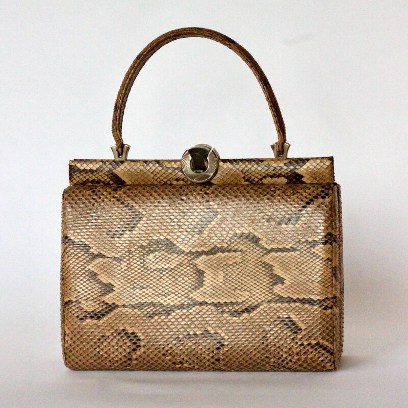 light brown snakeskin mini bag main image 1
