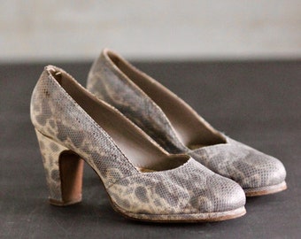 1940er Jahre Leder Pumps // Größe 38