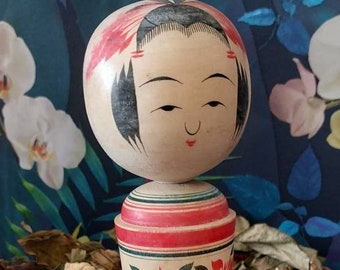 Old Kokeshi Doll by Famous Master , Vtg Japanese Wooden Artistic