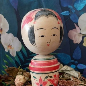 ヴィンテージ 日本のこけし人形 - 1940 年代の日本の木製人形 - 日本のサイン入りこけし人形