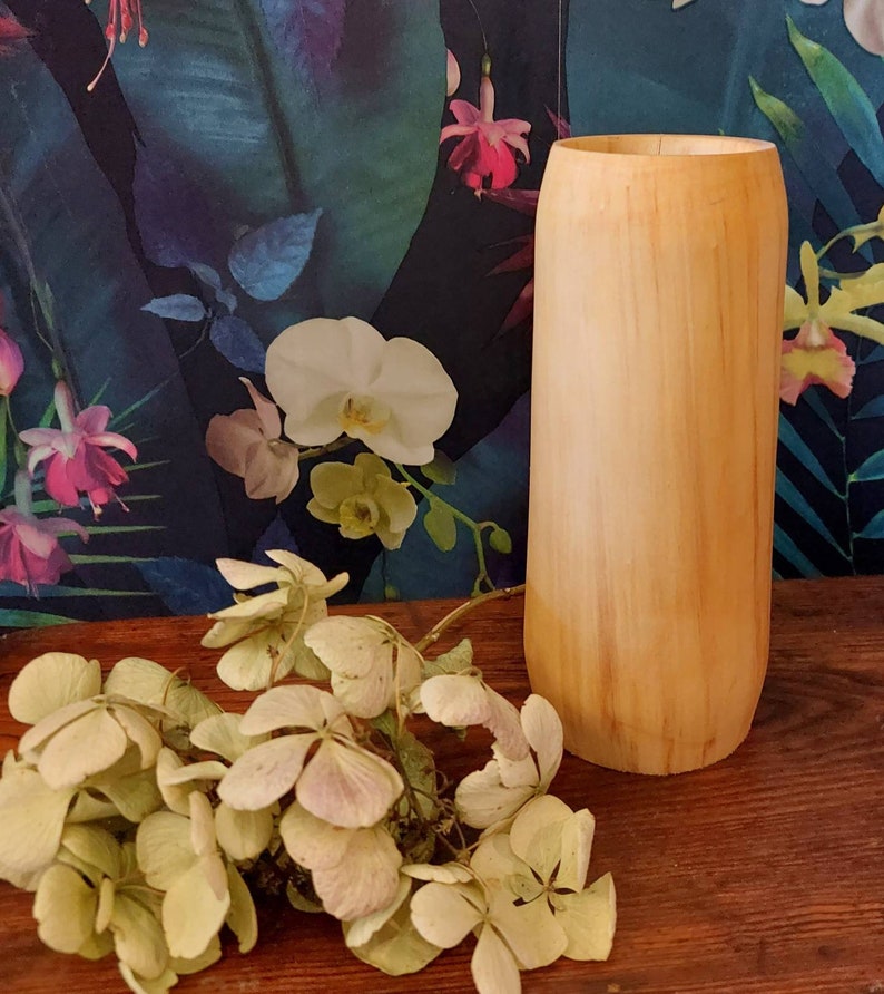 Artisan Turned Cherry Wood Vasebespoke Natural Wood Vasedried Flower