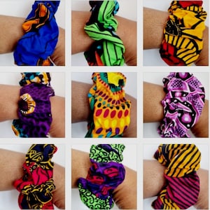 African Print Scrunchies/assorted Multicolour Ankara Kitenge  display picture 1