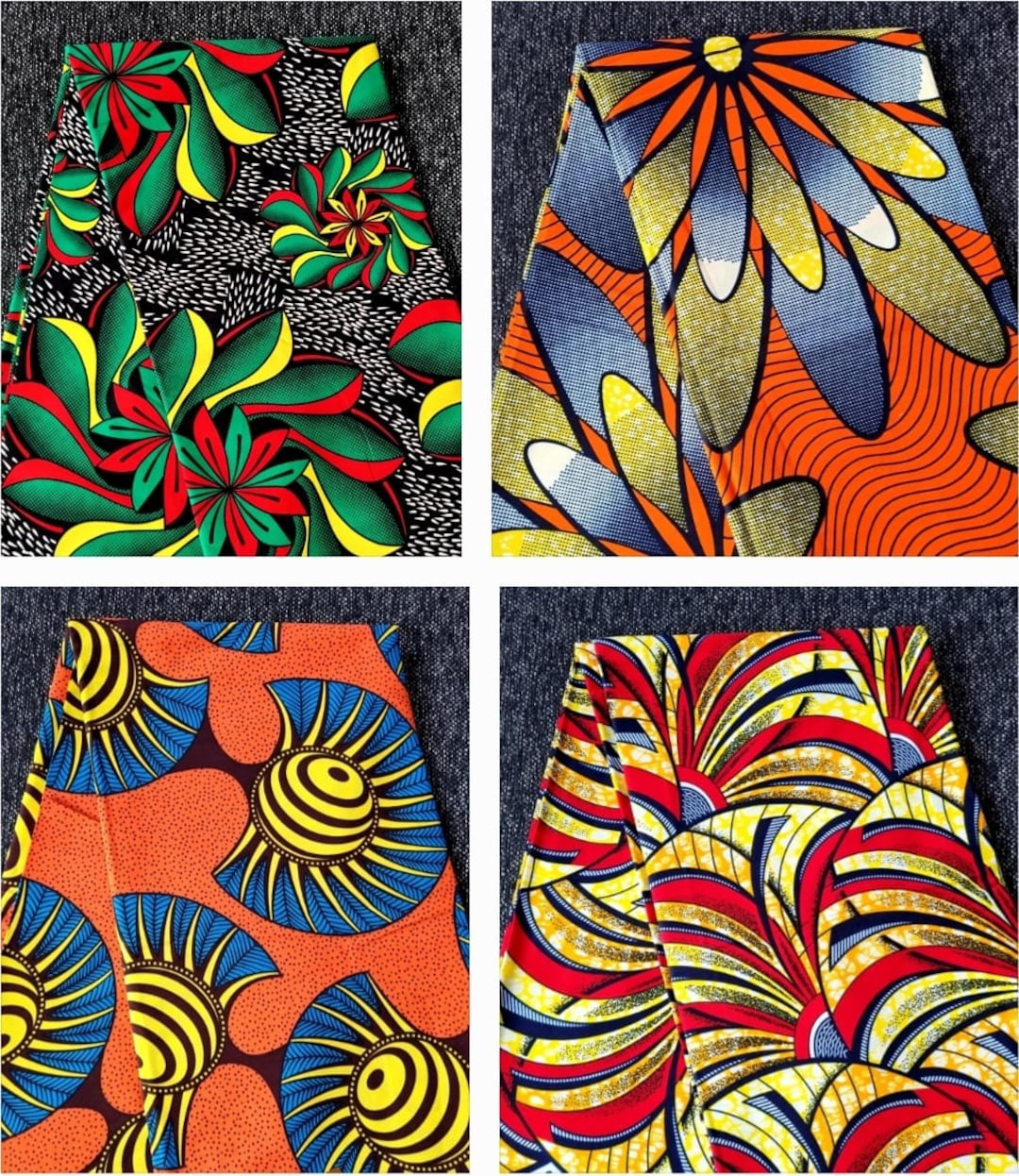 Telas para Confección/ Telas Africanas 100% Algodón/ Estampados Africanos  Surtidos/ Ropa Material Kitenge Ankara Multicolor/ Se vende cortado a