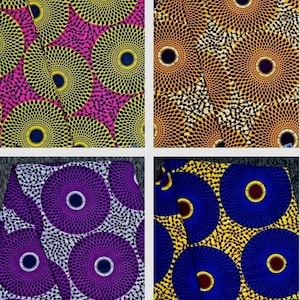 Dressmaking Fabrics/ African Fabrics 100% Cotton/ Assorted African Prints/ Multicolour Kitenge Ankara Material Clothing/ Sold By The Yard.