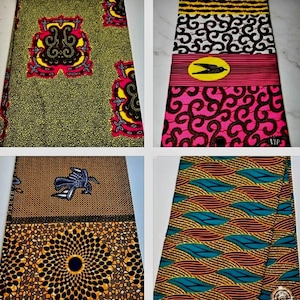 Dressmaking African Fabrics 100% Cotton / Assorted African Prints / Multicolour Kitenge Ankara Fabrics / Sold By The Yard /Free UK Shipping.