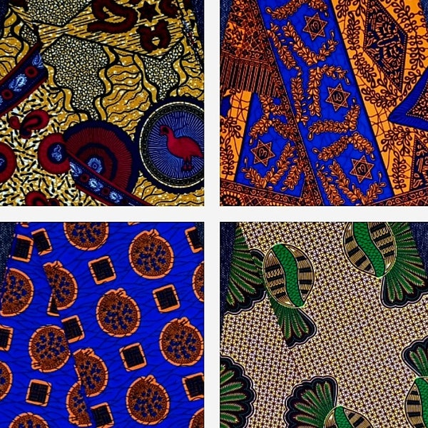 Assorted African Prints / Dressmaking African Fabrics 100% Cotton / Multicolour Kitenge Ankara Fabrics / Sold By The Yard /Free UK Shipping.