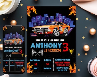 Hot Wheels Birthday Invitation: Race Car Party, Editable Template (Digital Download)