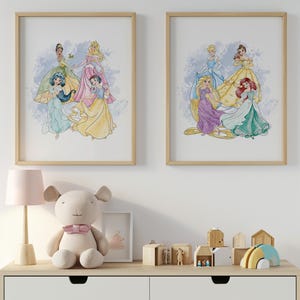 Princess Room Decor: Fairytale Wall Art Prints, Set of 2 (Digital Download)