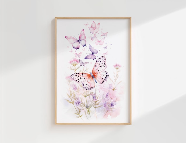 Personalized Butterfly Nursery Prints, Set of 3, Custom Name (digital ...