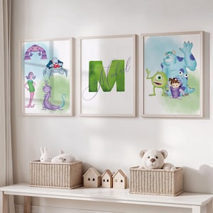 Personalized Monster Inc. Nursery Decor: Set of 3 Prints (Digital Download)