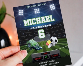 Editable Soccer Birthday Invitation Template: Football Party Evite